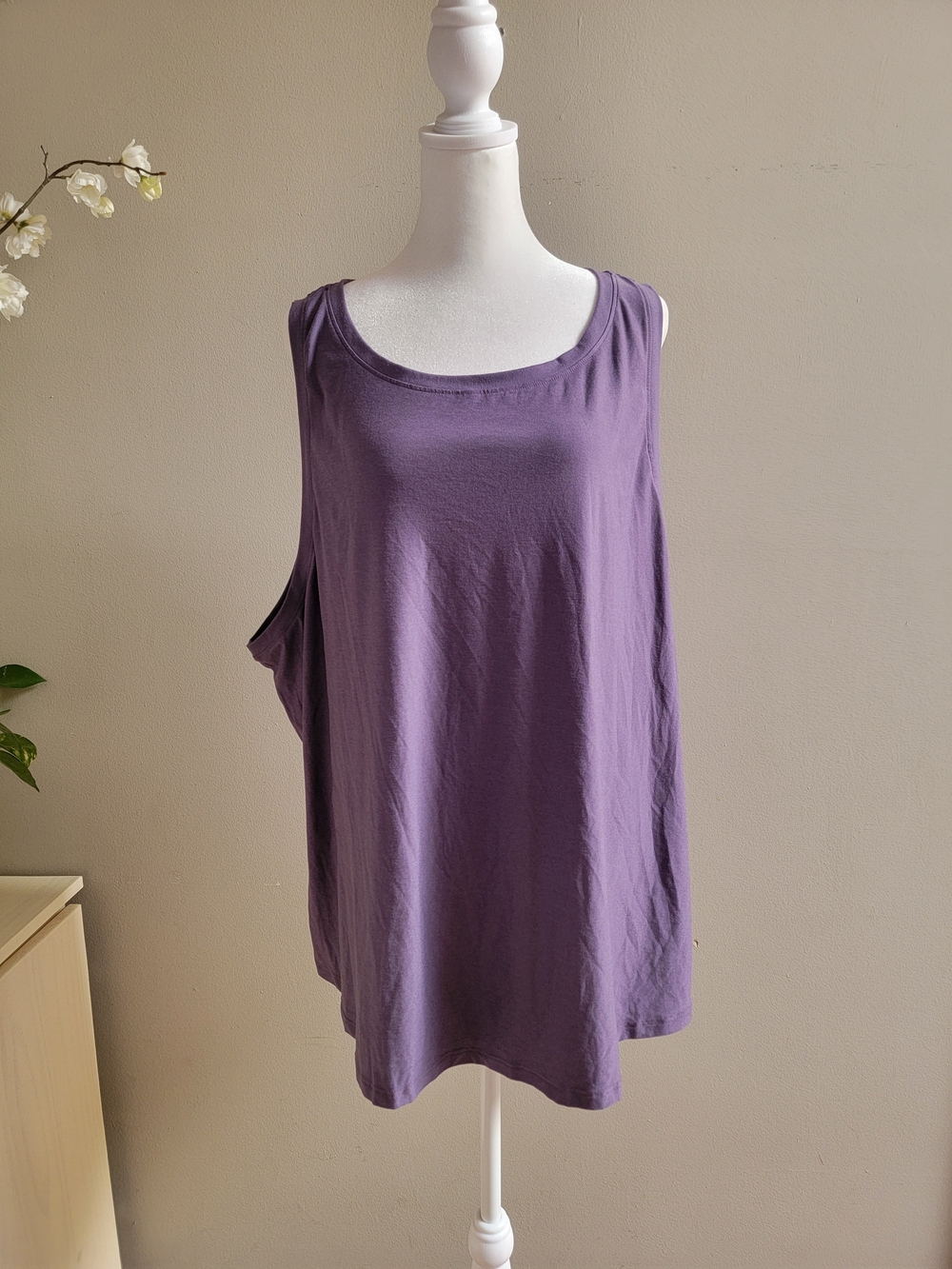 Beyond Yoga Relaxed Scoop Tank Top - Purple Size 3X